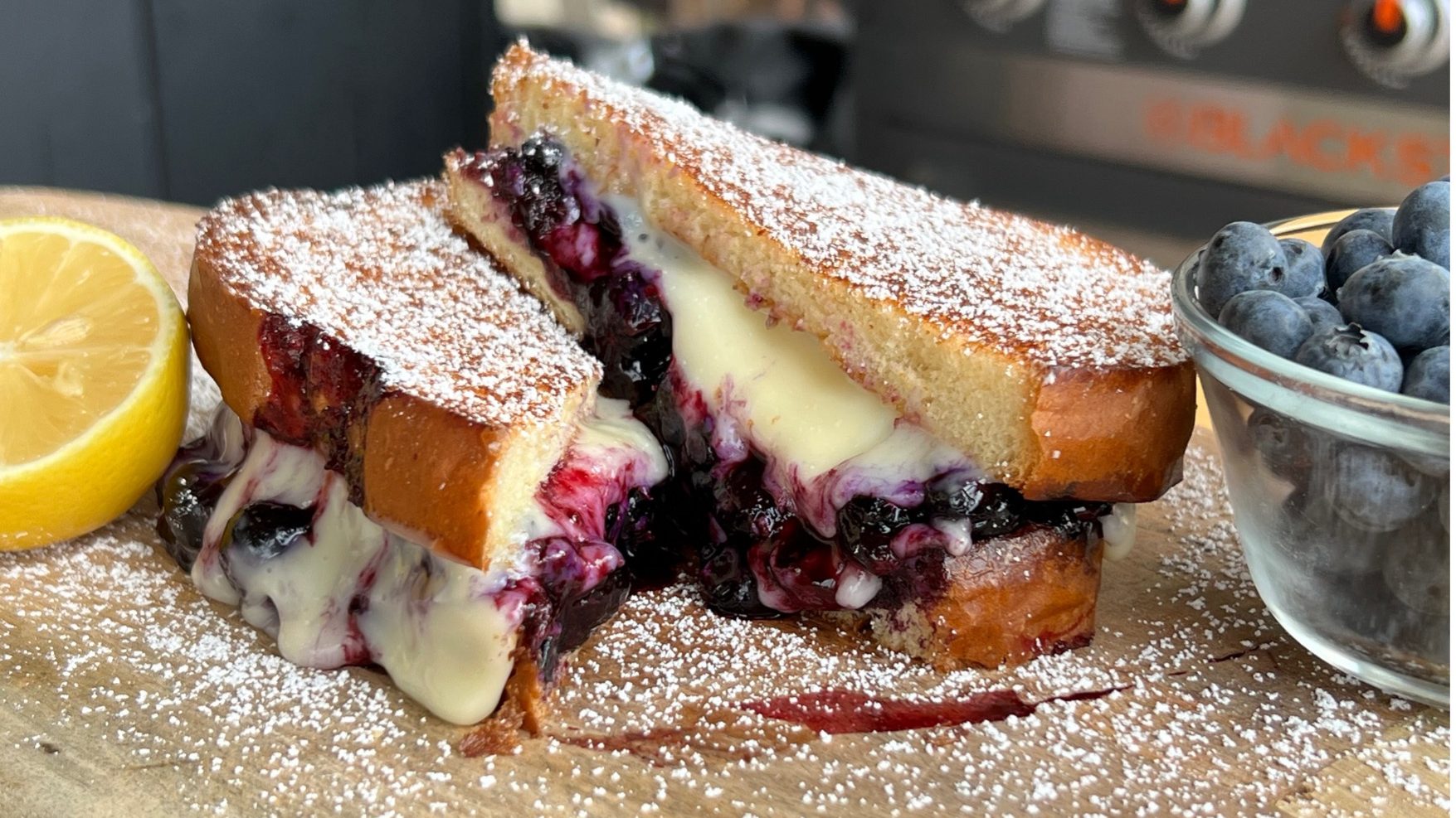 Blueberry and Brie Dessert Grilled Cheese