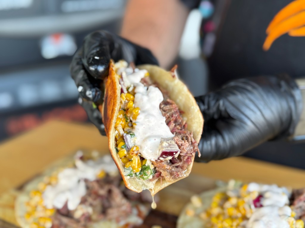 Cheesy Smoked Beef Tacos with Homemade Corn&nbsp;Salad