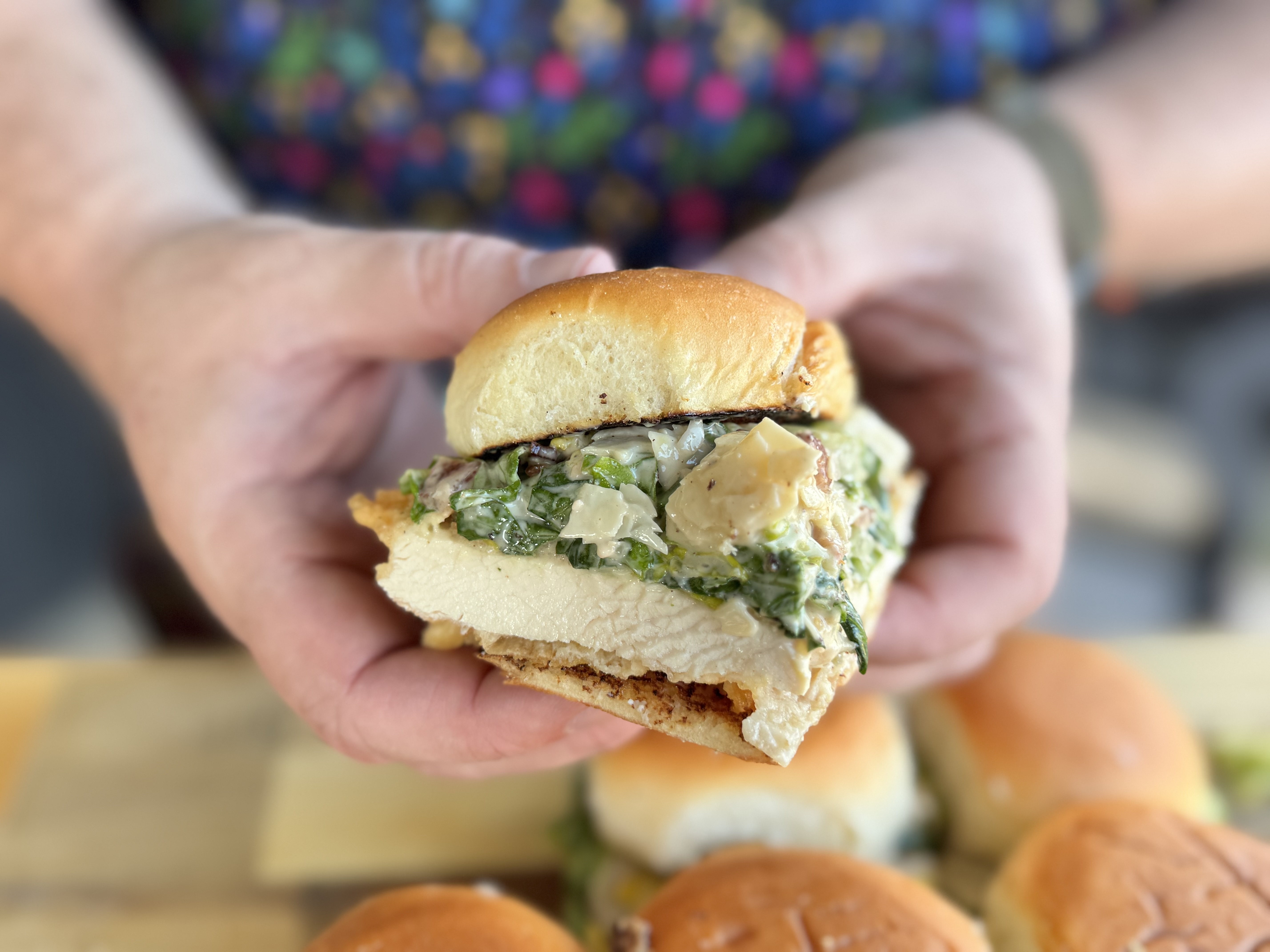Crispy Chicken Caesar Salad Sliders