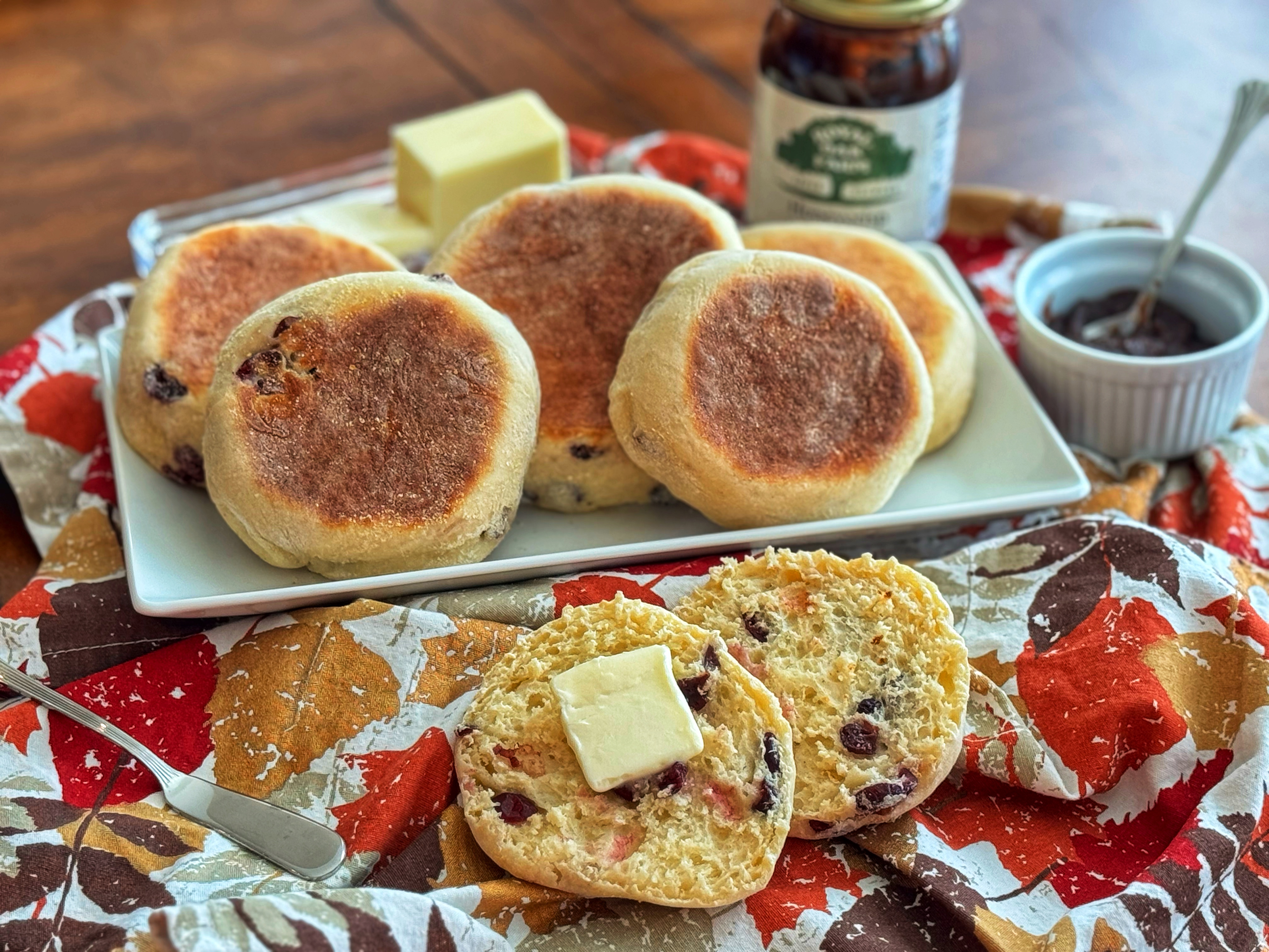 Cranberry Griddle English Muffins: Homemade Bread Without Turning on the Oven